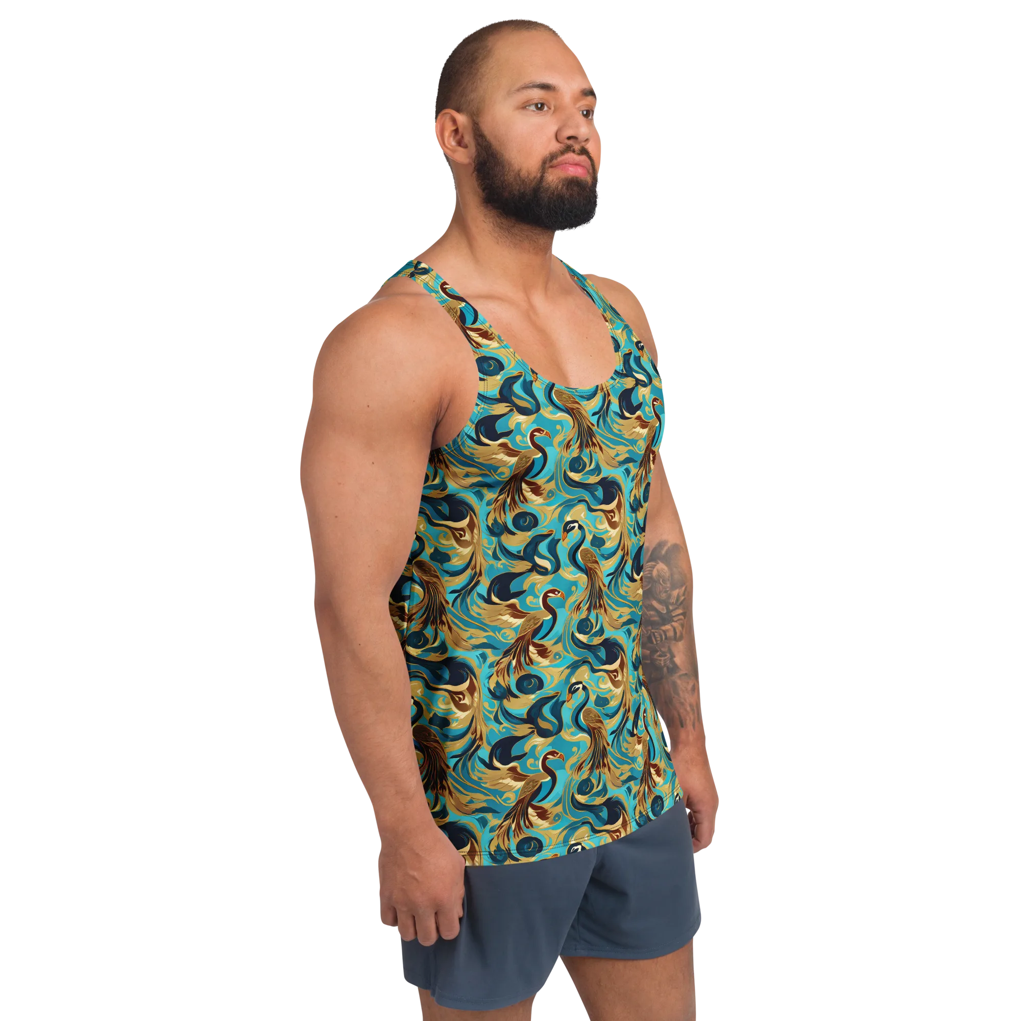 Gilded Crane Rhapsody on Men's Tank Top — Front print