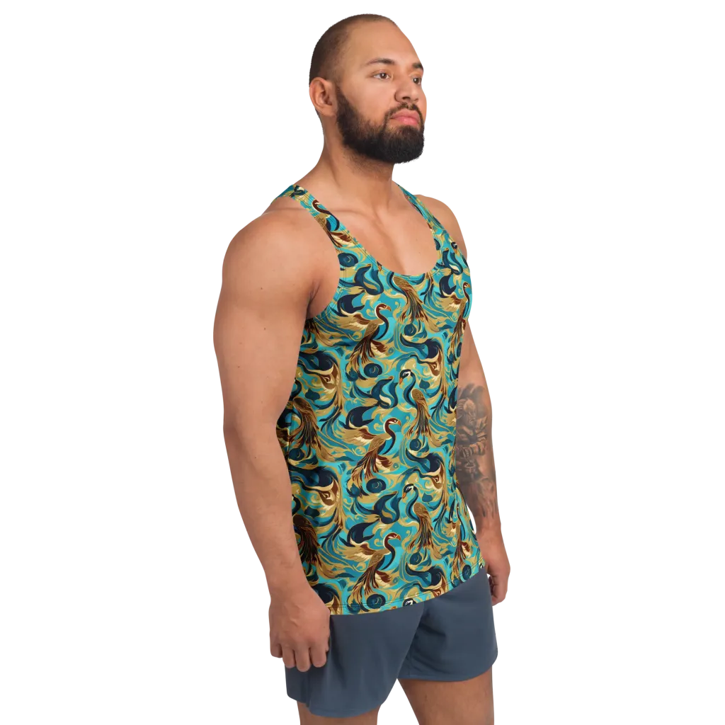Gilded Crane Rhapsody on Men's Tank Top — Front print