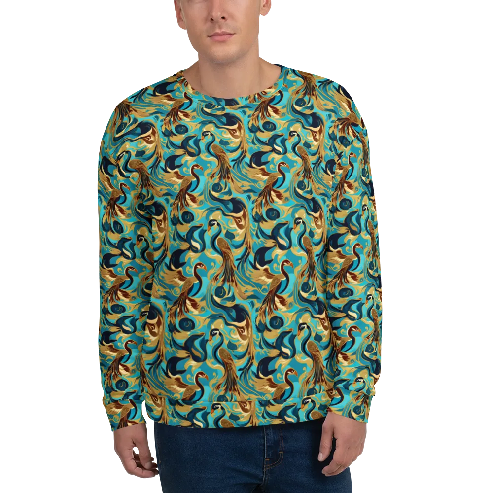 Gilded Crane Rhapsody on Sweatshirt — Front