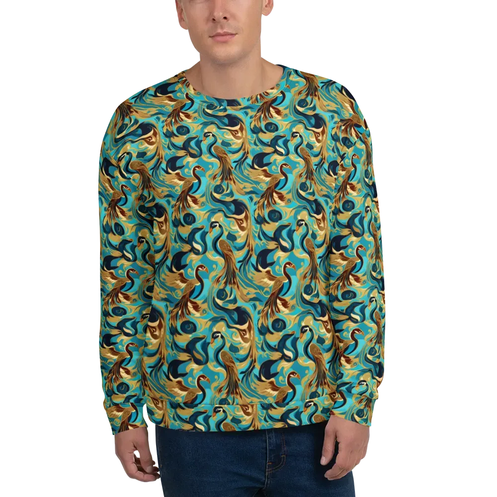 Gilded Crane Rhapsody on Sweatshirt — Front