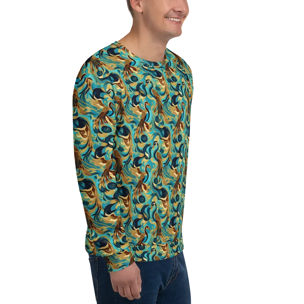Gilded Crane Rhapsody on Sweatshirt — Right Front