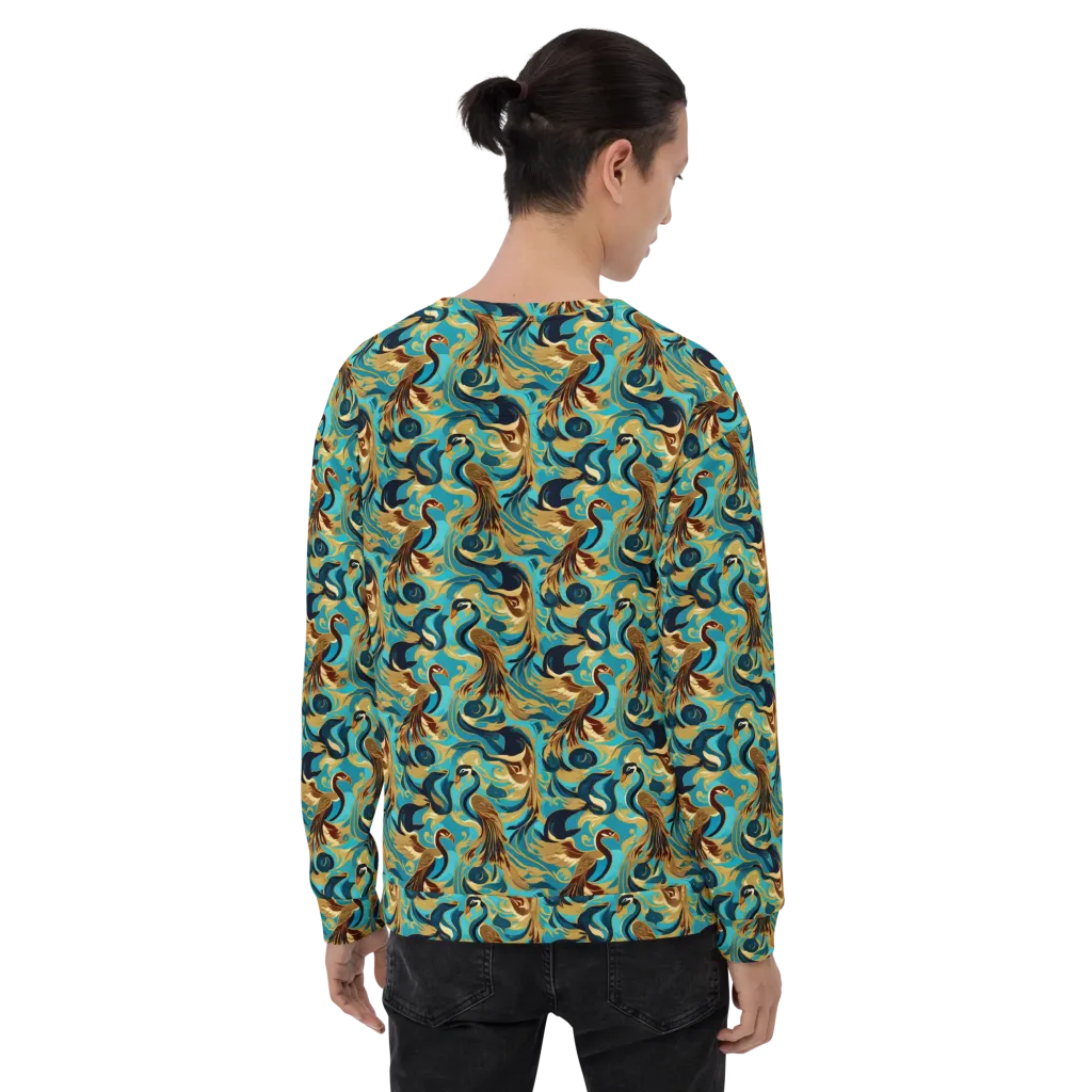 Gilded Crane Rhapsody on Sweatshirt — Back print