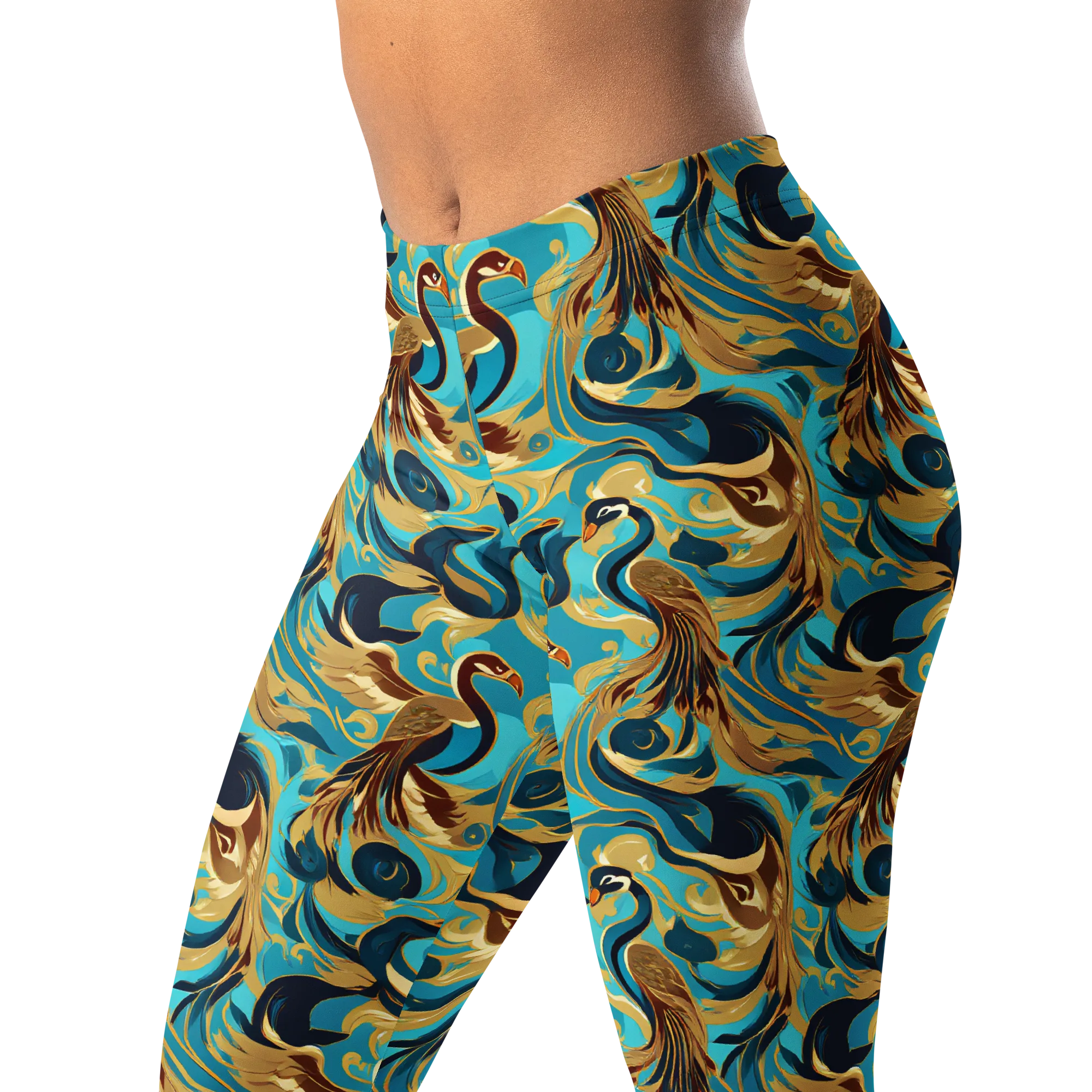 Gilded Crane Rhapsody on Leggings — Print file