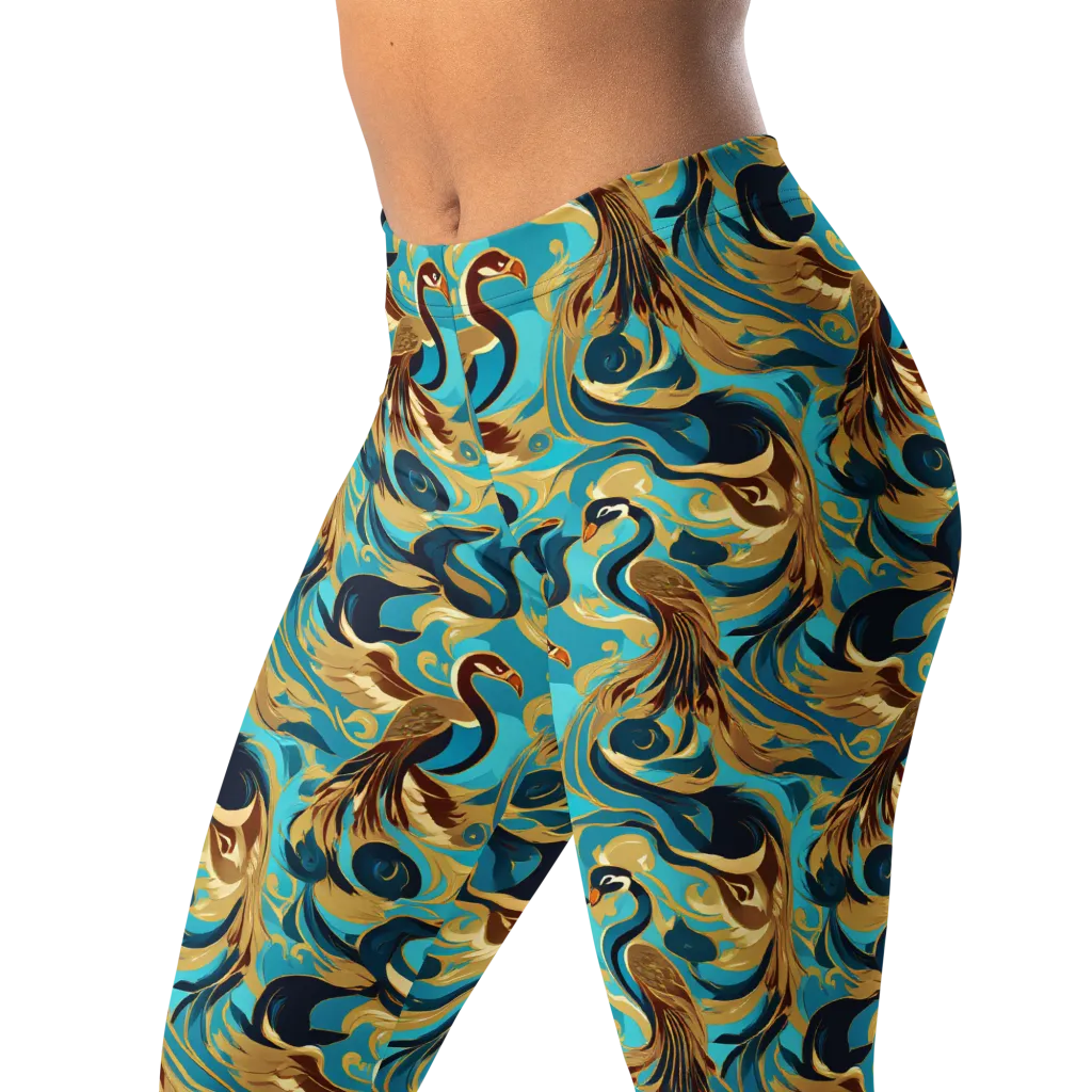 Gilded Crane Rhapsody on Leggings — Print file