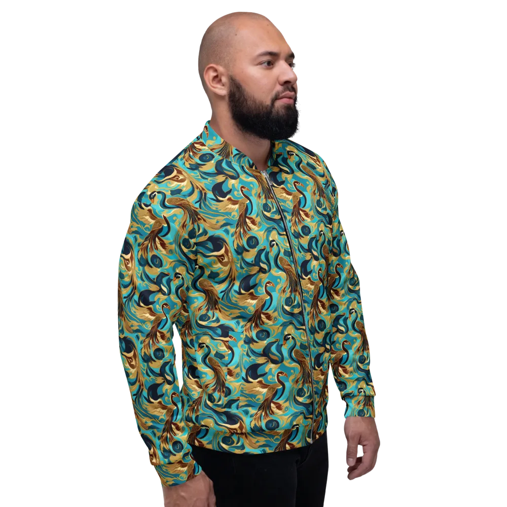 Gilded Crane Rhapsody on Bomber Jacket — Back print