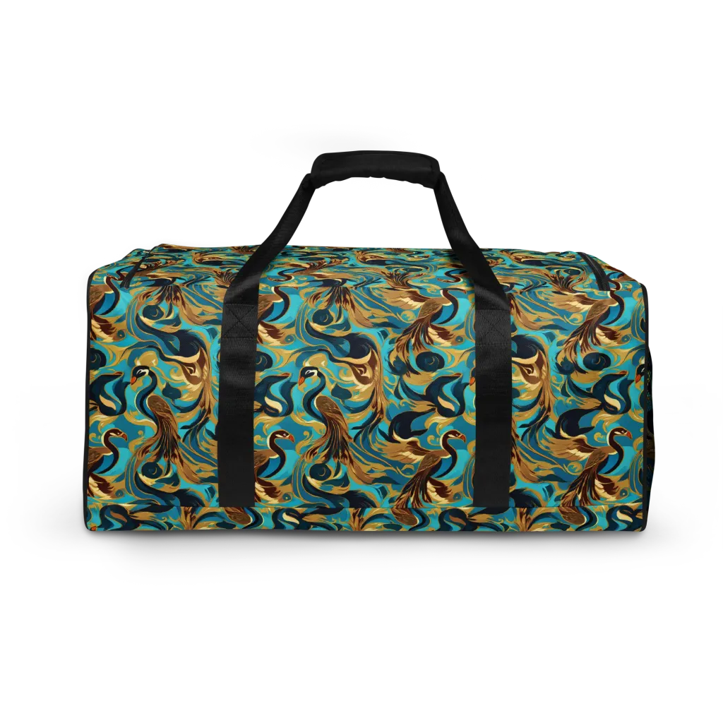 Gilded Crane Rhapsody on Duffle Bag — Back print