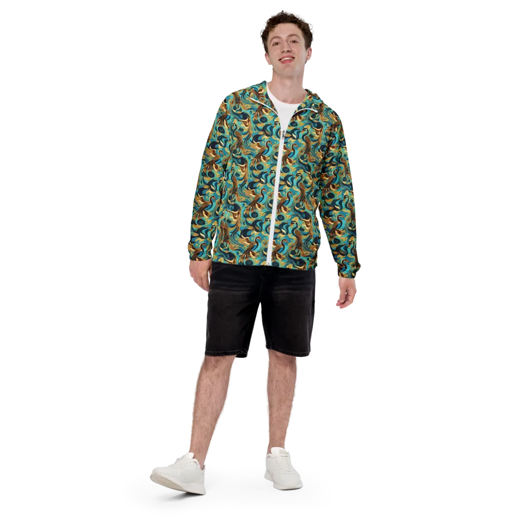 Gilded Crane Rhapsody on Men's Windbreaker — Front print