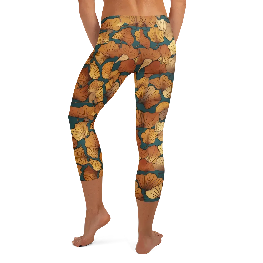 Ginkgo Ember on Capri Leggings — Back