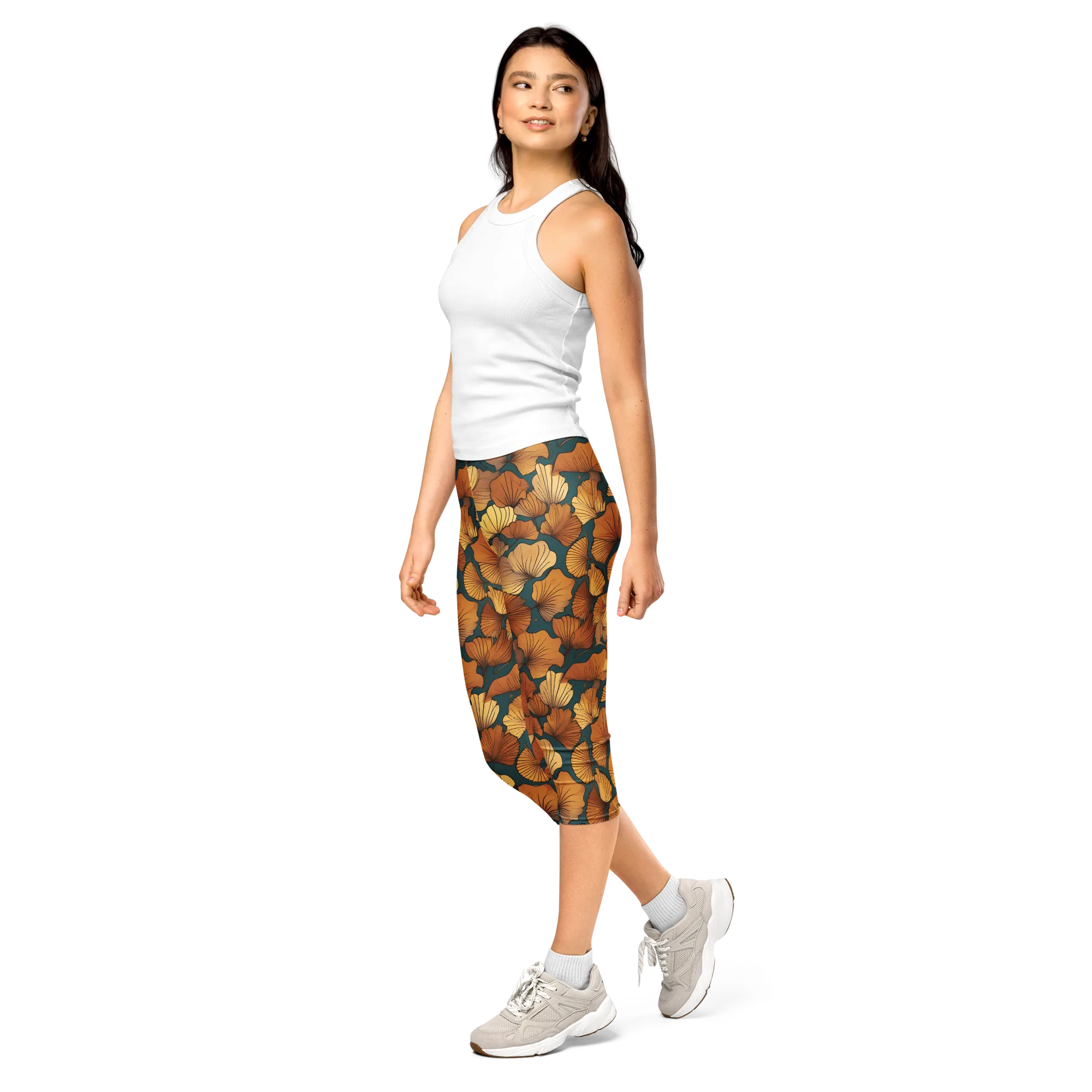 Ginkgo Ember on Capri Leggings — Print file