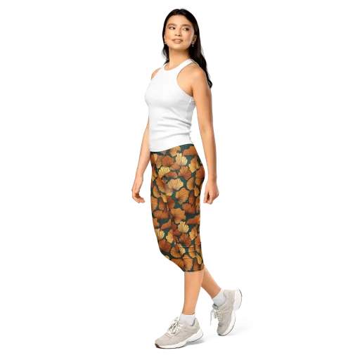 Ginkgo Ember on a Capri Leggings