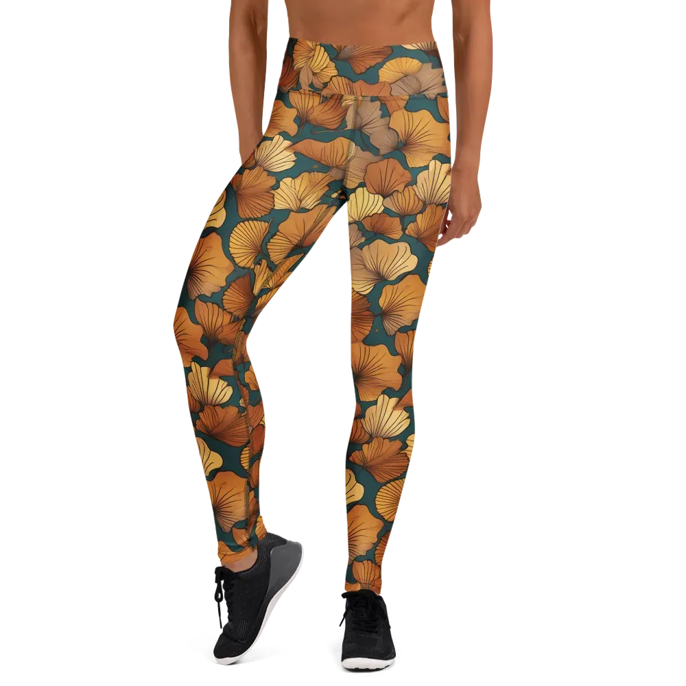 Ginkgo Ember on Yoga Leggings — Front
