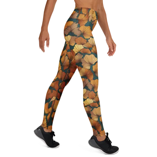 Ginkgo Ember on a Yoga Leggings