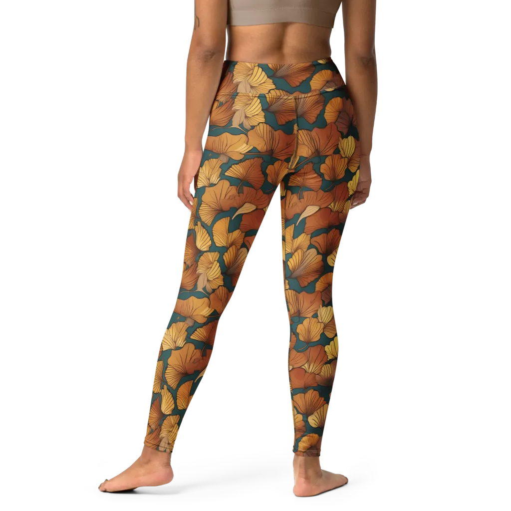 Ginkgo Ember on Yoga Leggings — Print file