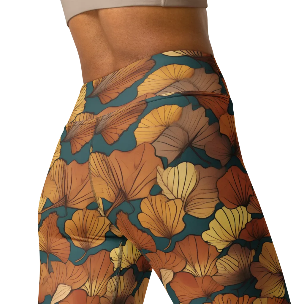 Ginkgo Ember on Yoga Leggings — Back 2