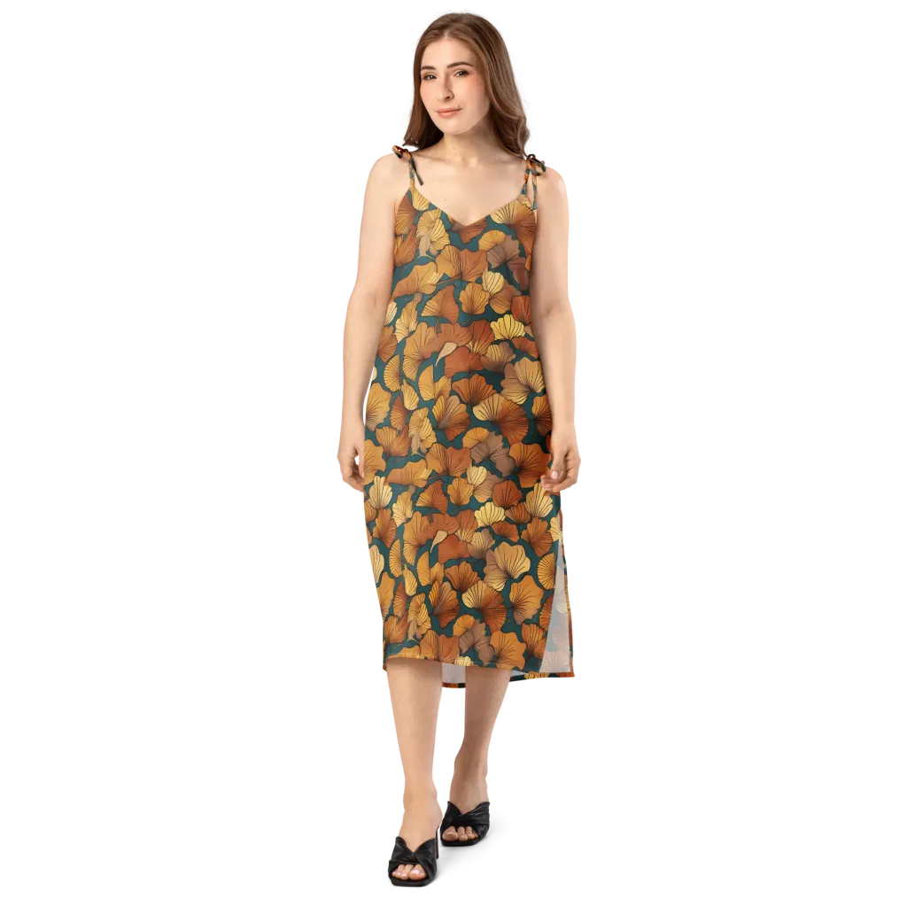 Ginkgo Ember on Slip Dress — Front