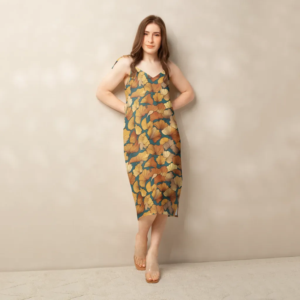Ginkgo Ember on Slip Dress — Back print