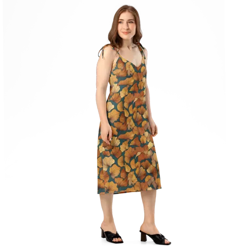 Ginkgo Ember on a Slip Dress