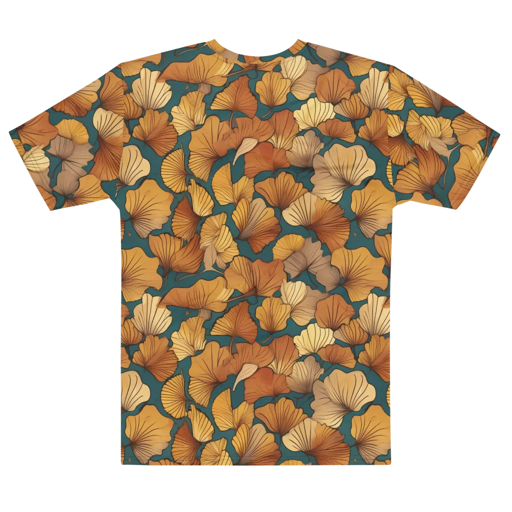 Ginkgo Ember on Men's Cotton Crew Neck T-Shirt — Front print