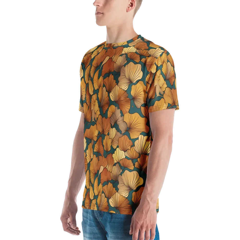 Ginkgo Ember on Men's Crew Neck T-Shirt — Left