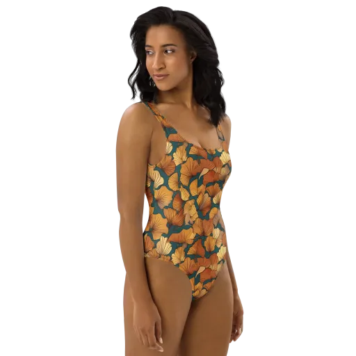 Ginkgo Ember on a One-Piece Swimsuit