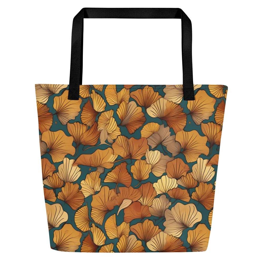 Ginkgo Ember on Large Tote Bag W/ Pocket — Front