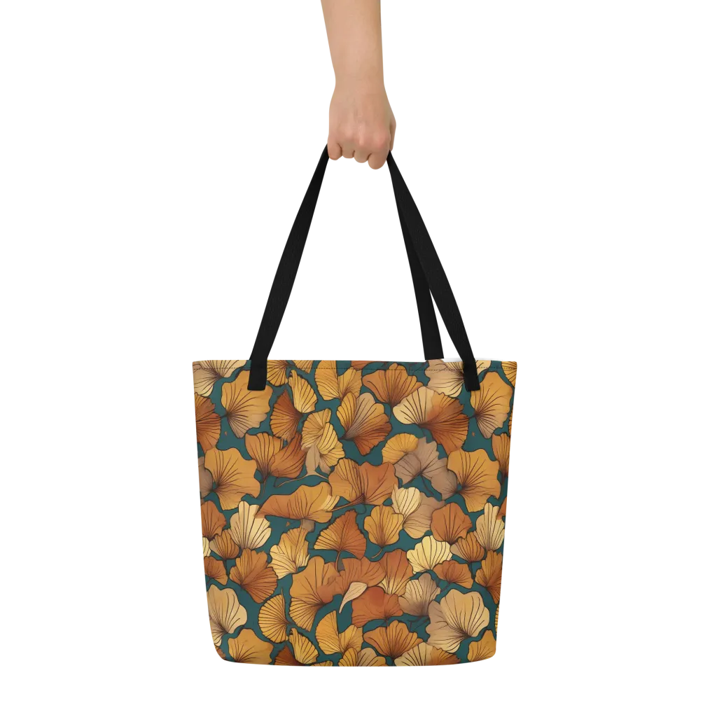 Ginkgo Ember on Large Tote Bag W/ Pocket — Print file