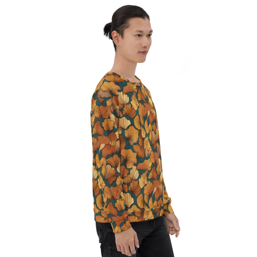 Ginkgo Ember on Sweatshirt — Right sleeve