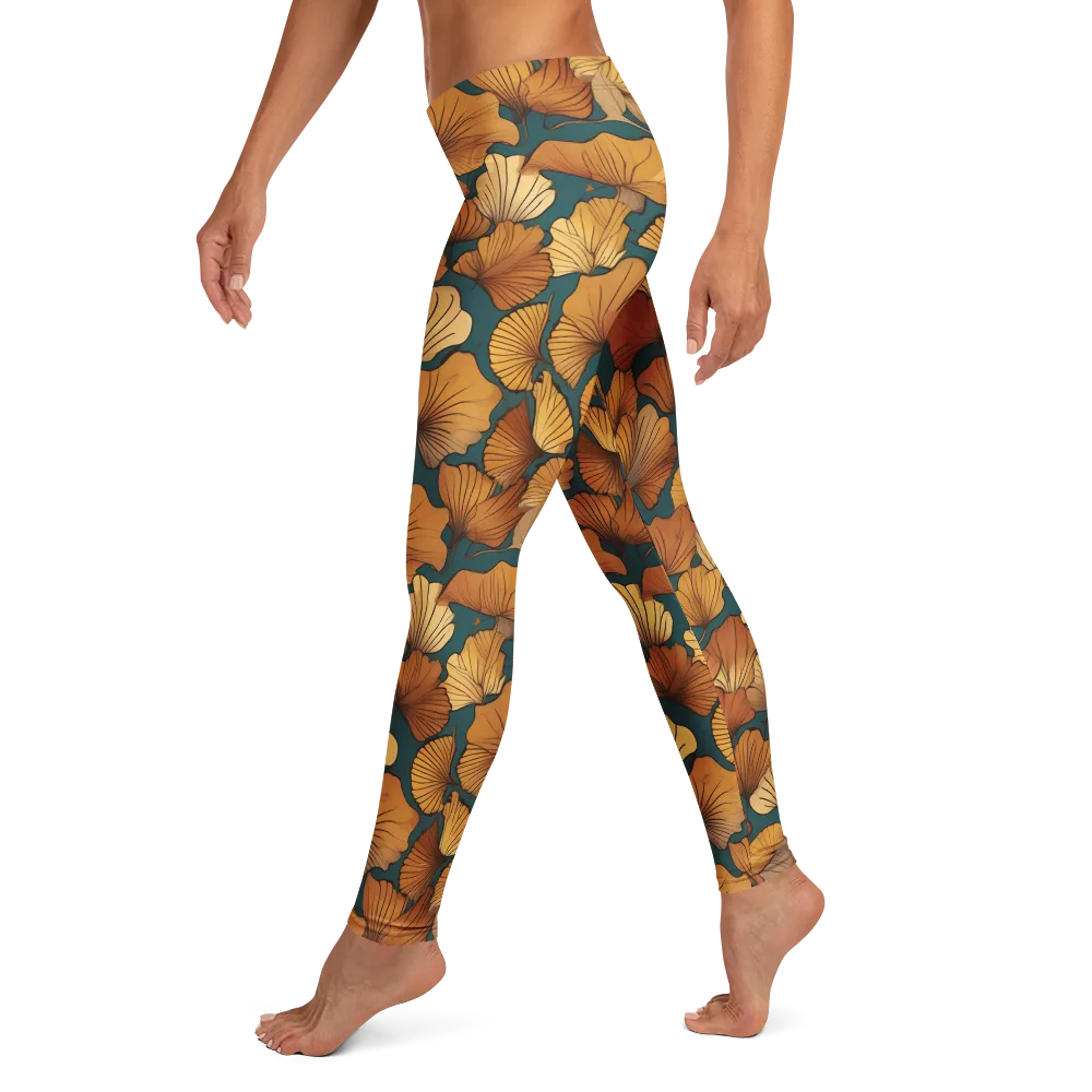 Ginkgo Ember on Leggings — Left