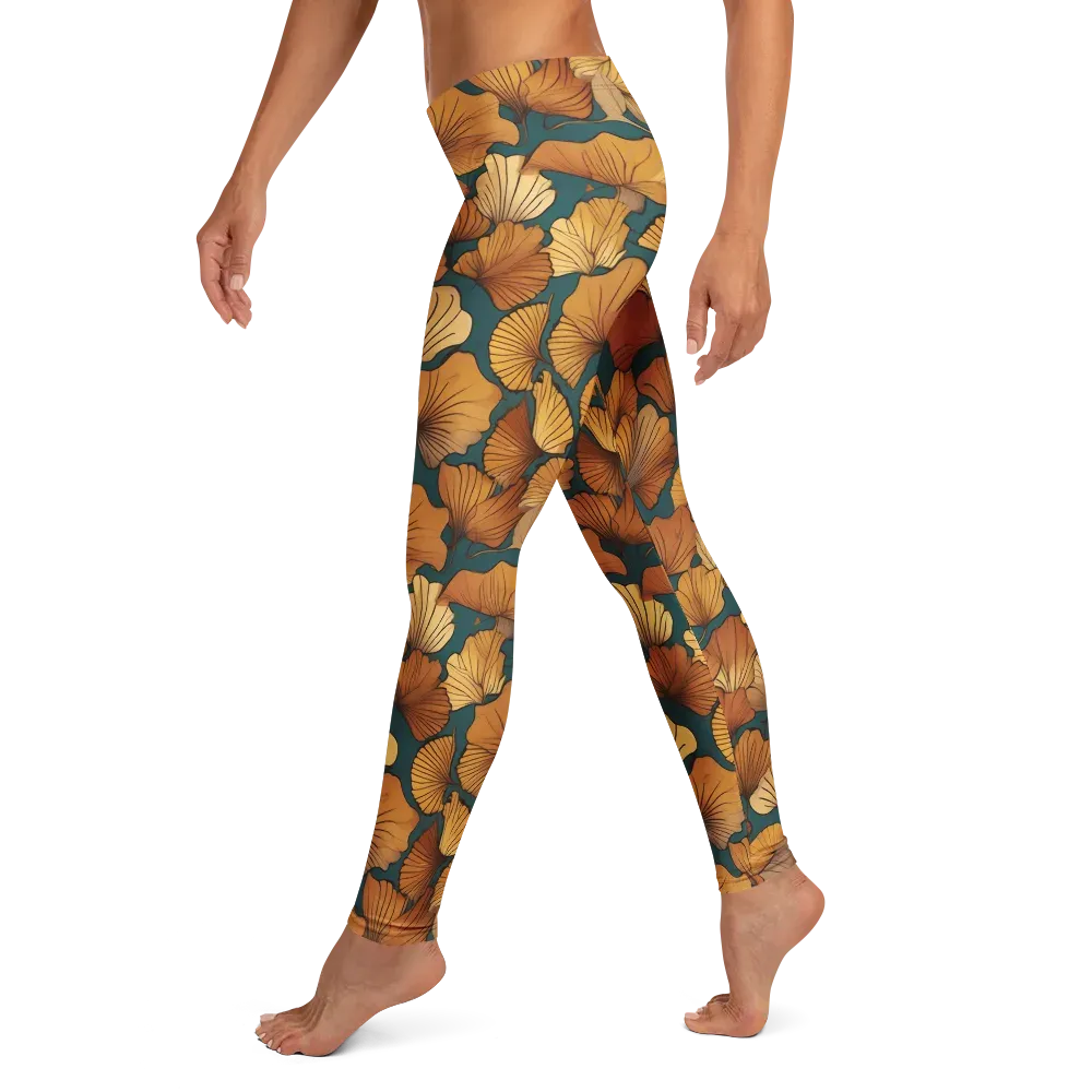 Ginkgo Ember on Leggings — Left