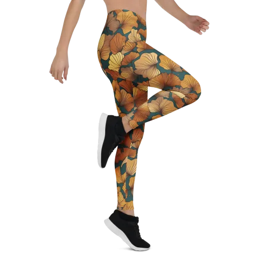 Ginkgo Ember on a Leggings