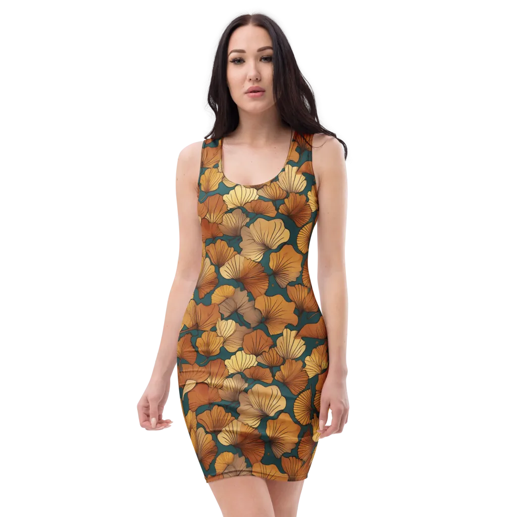 Ginkgo Ember on Bodycon Dress — Front
