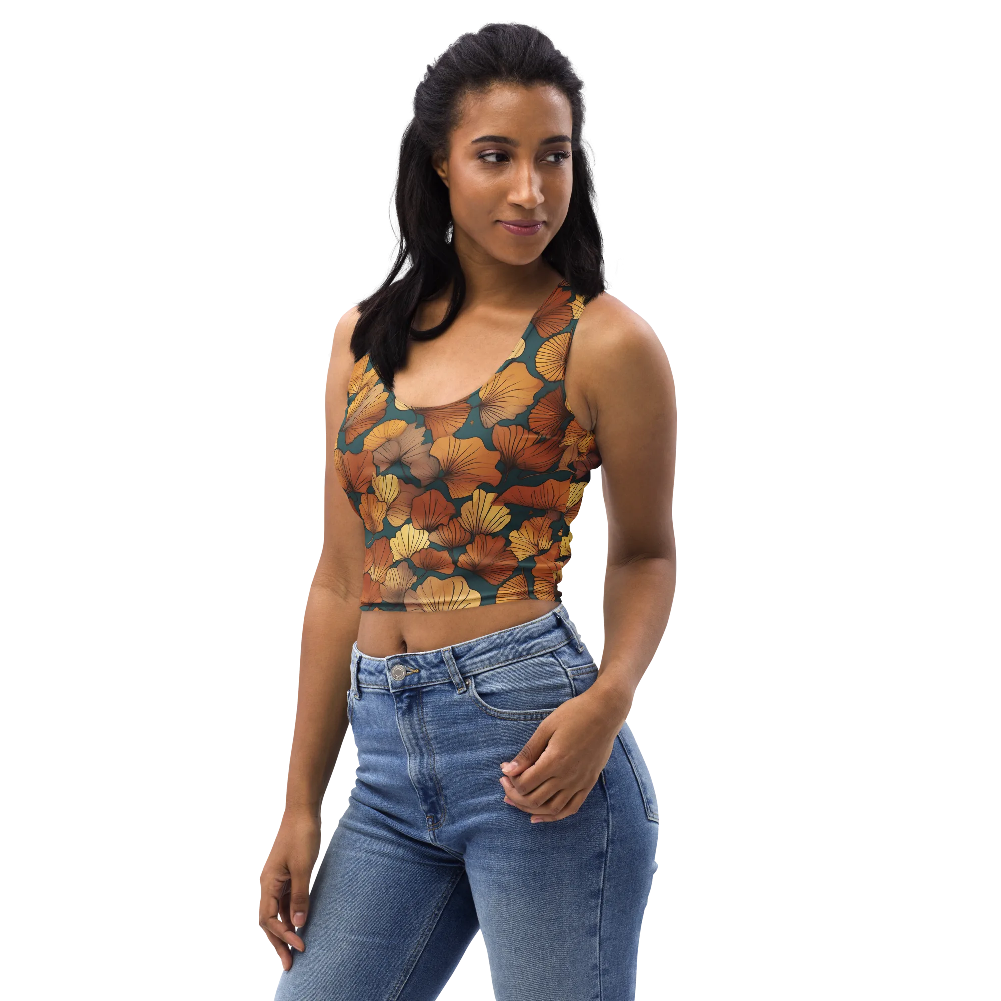 Ginkgo Ember on Crop Top — Print file