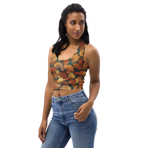 Ginkgo Ember on a Crop Top