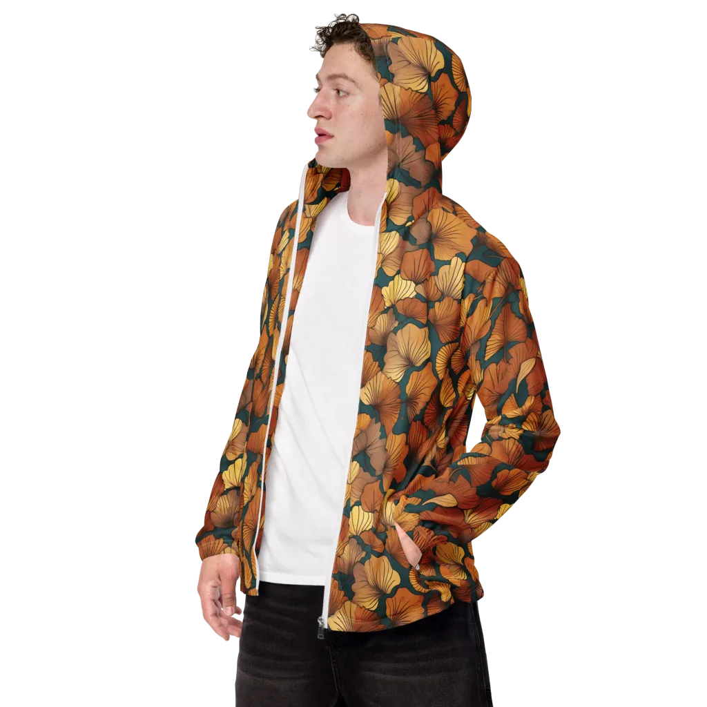 Ginkgo Ember on Men's Windbreaker — Left Front