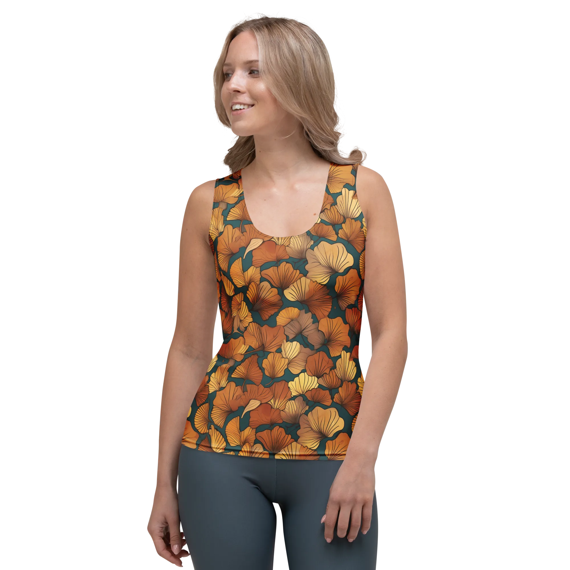 Ginkgo Ember on Women's Tank Top — Front