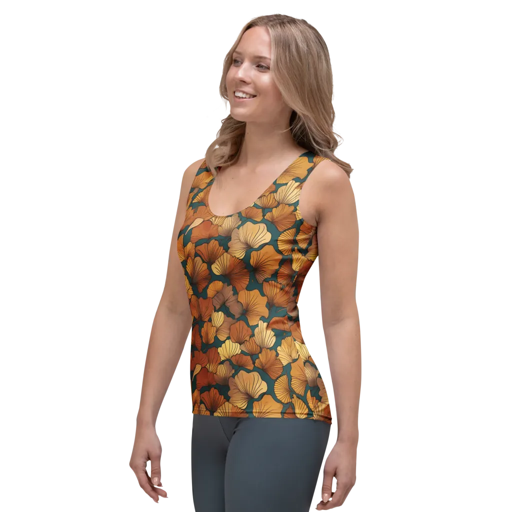 Ginkgo Ember on Women's Tank Top — Left Front