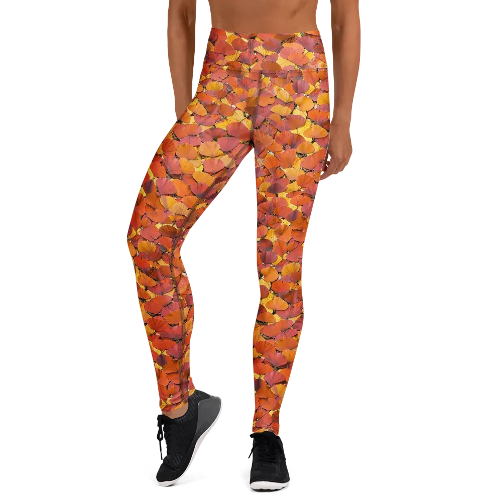 Autumn Ginkgo on Yoga Leggings — Front