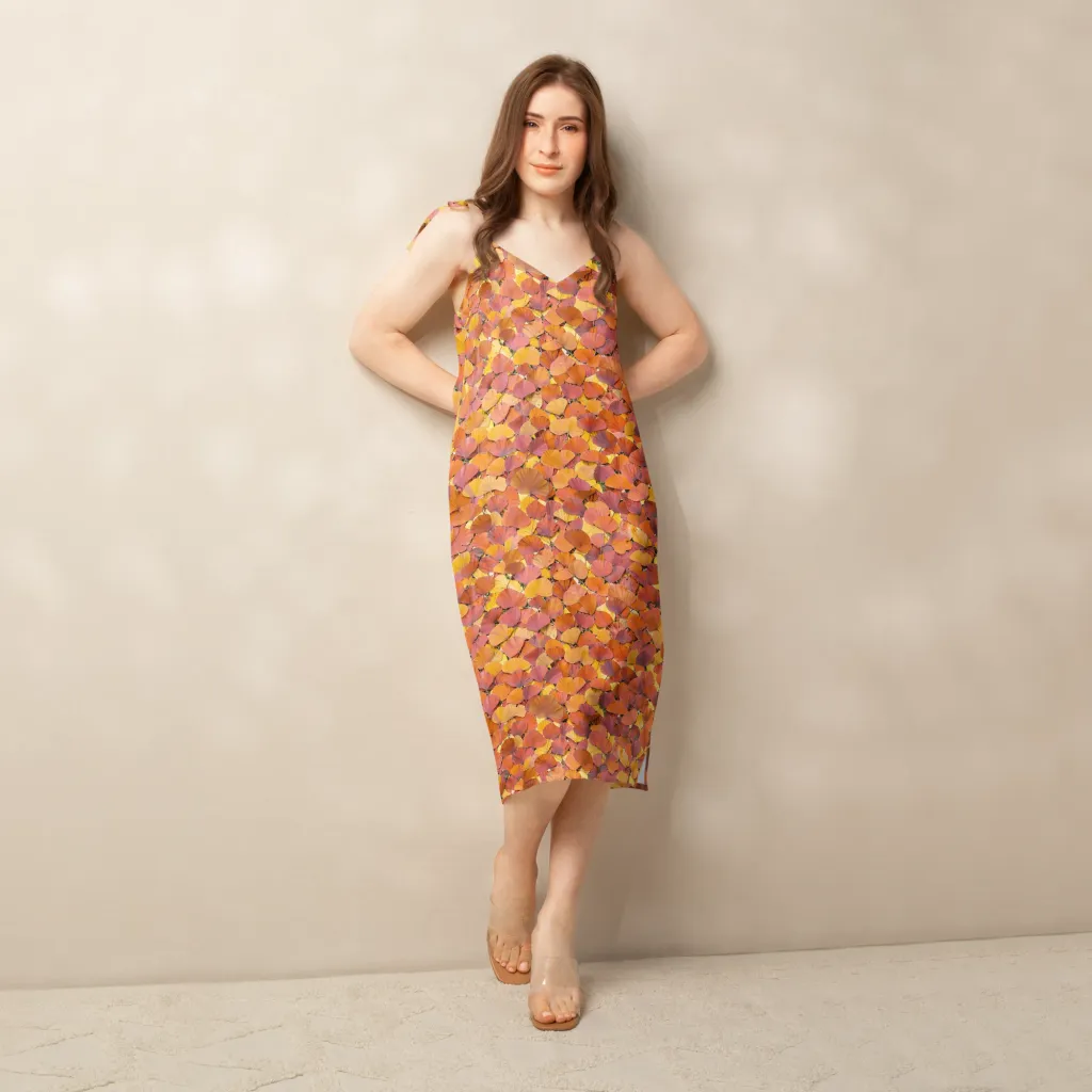 Autumn Ginkgo on Slip Dress — Back print