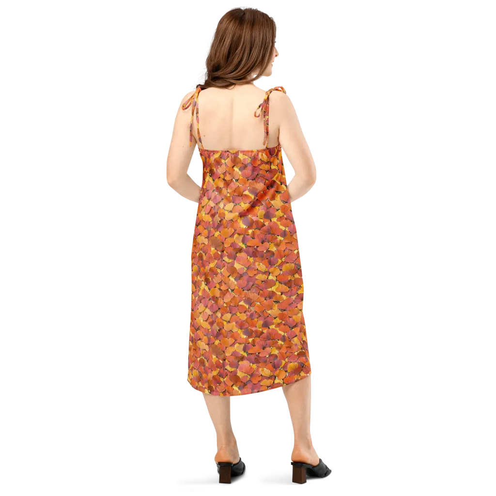 Autumn Ginkgo on Slip Dress — Back