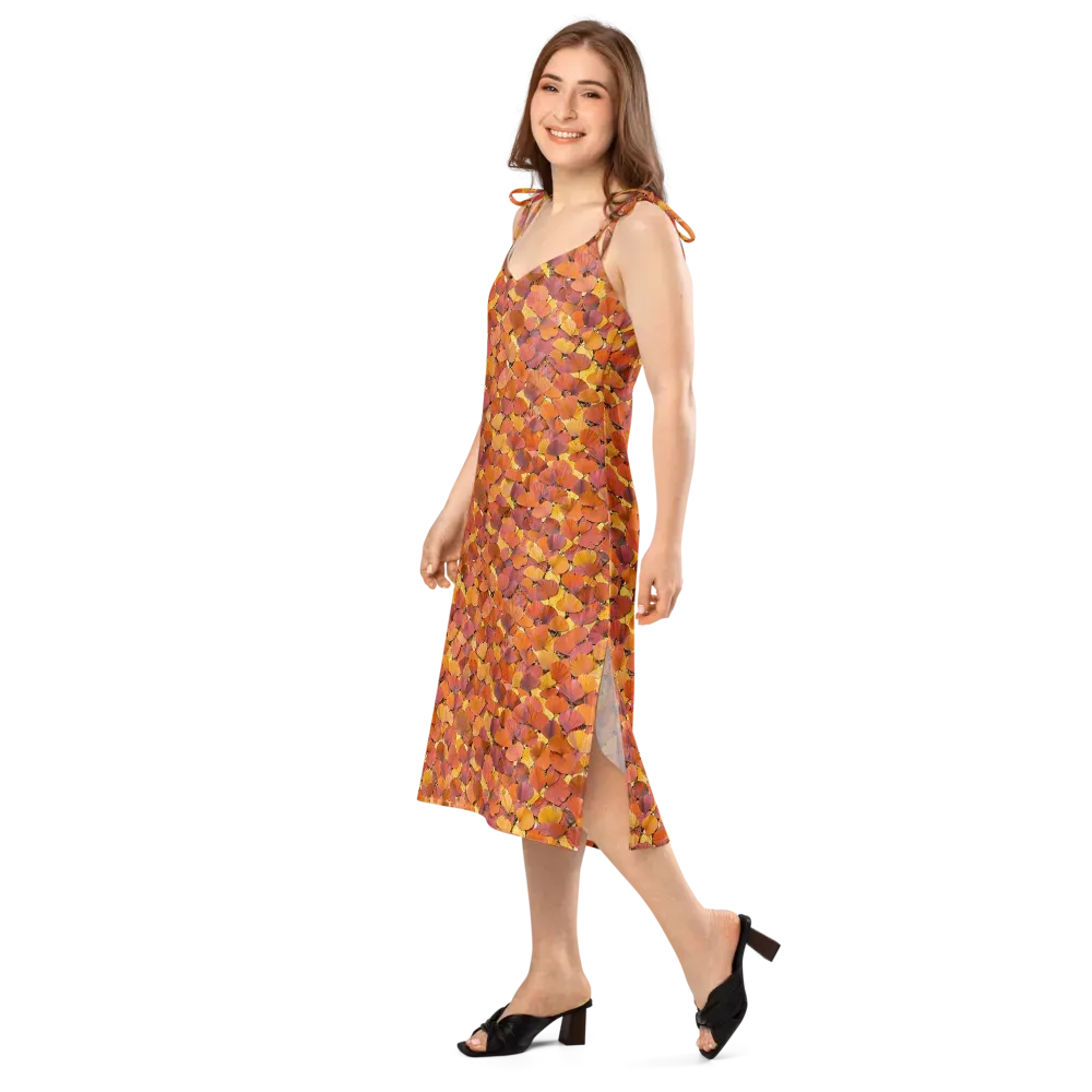 Autumn Ginkgo on Slip Dress — Left Front