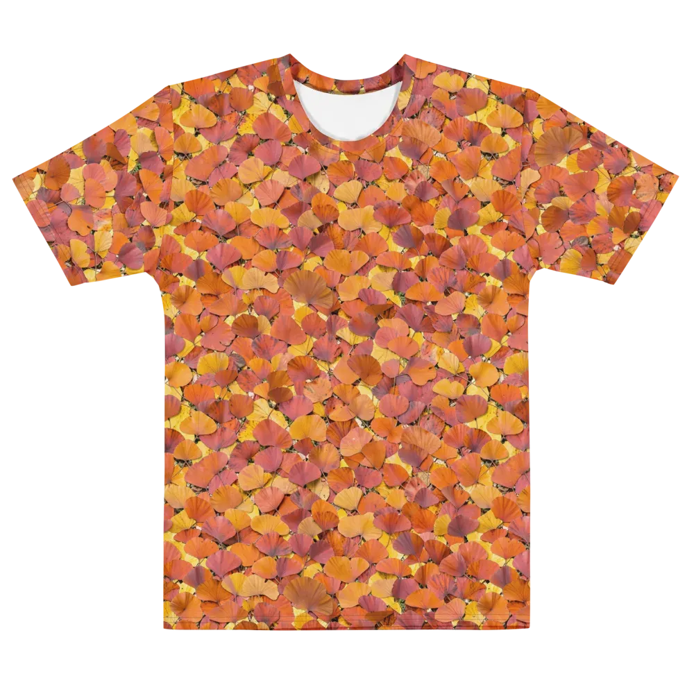 Autumn Ginkgo on Men's Cotton Crew Neck T-Shirt — Back print