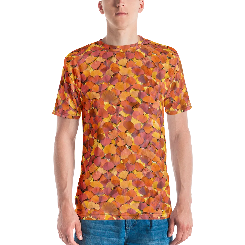 Autumn Ginkgo on Men's Crew Neck T-Shirt — Front