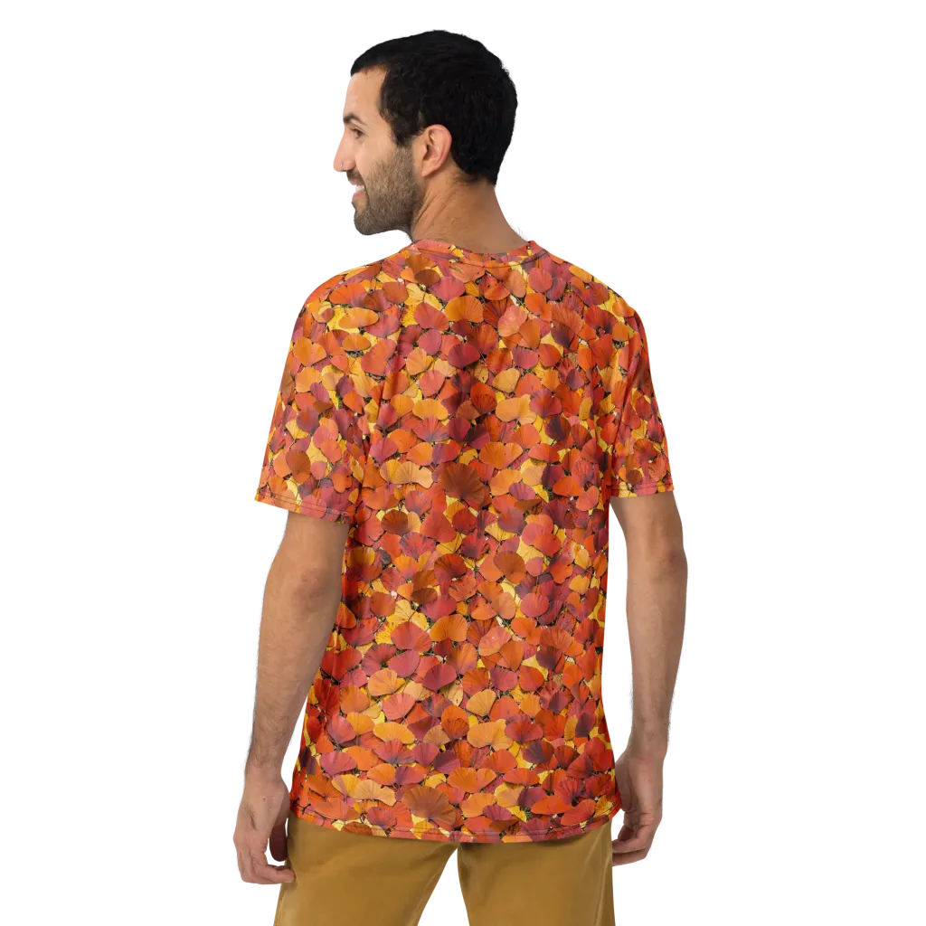 Autumn Ginkgo on Men's Crew Neck T-Shirt — Back print