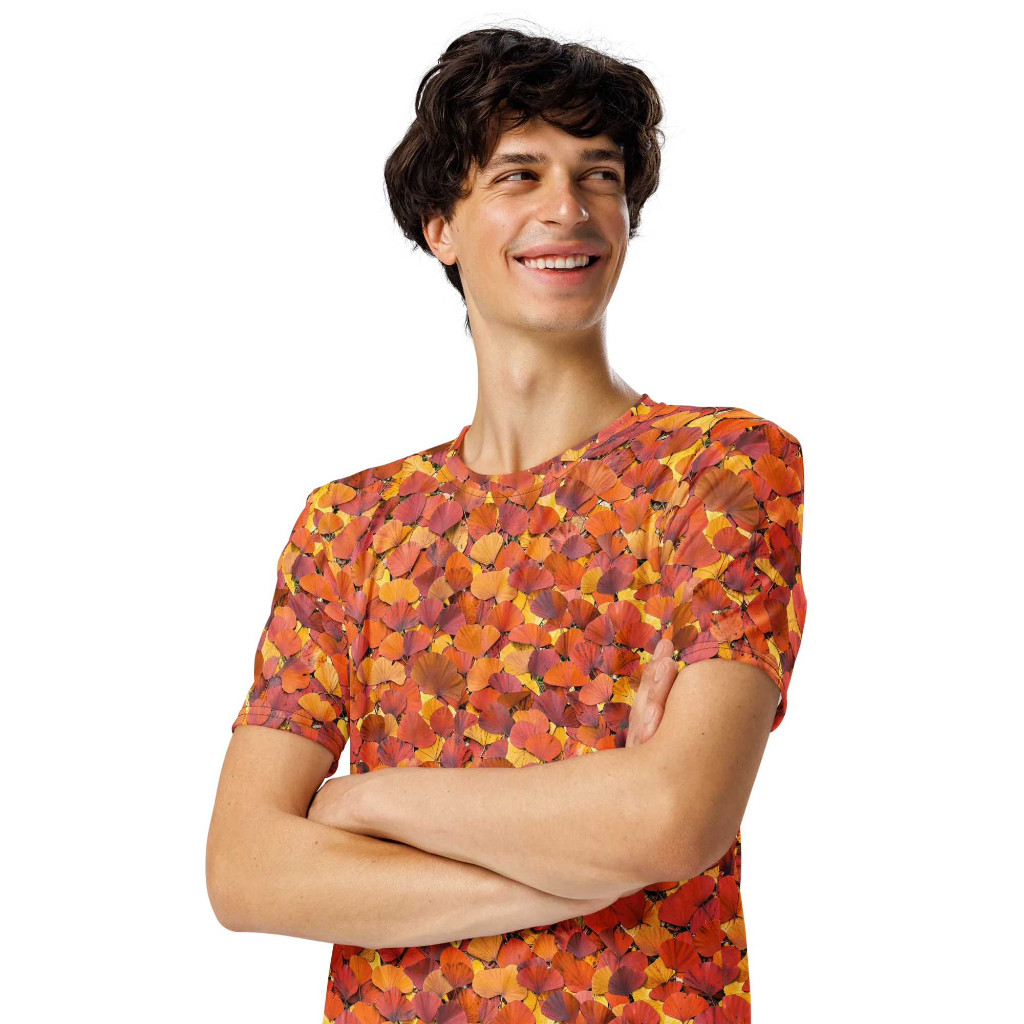 Autumn Ginkgo on Men's Crew Neck T-Shirt — Front print