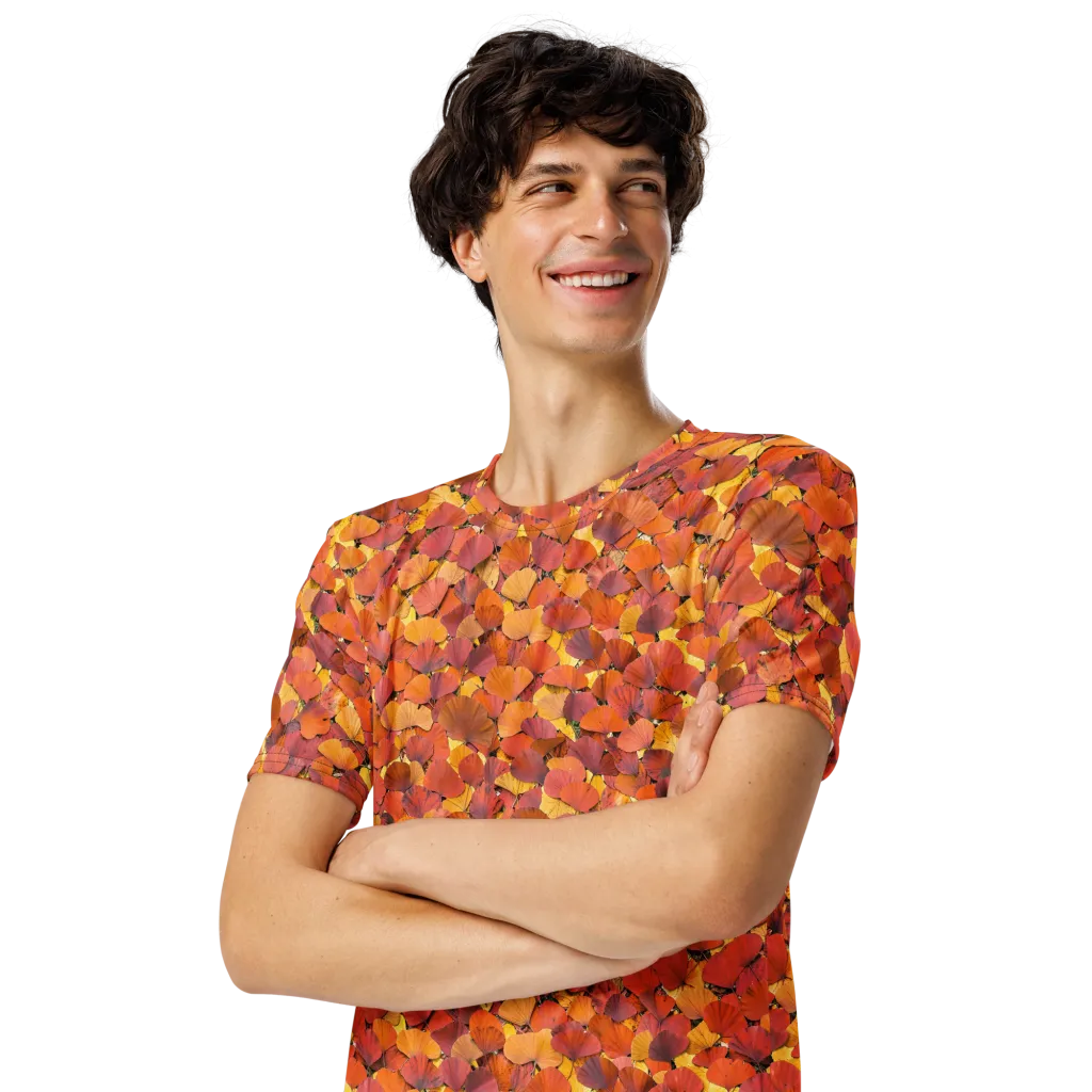 Autumn Ginkgo on Men's Crew Neck T-Shirt — Front print