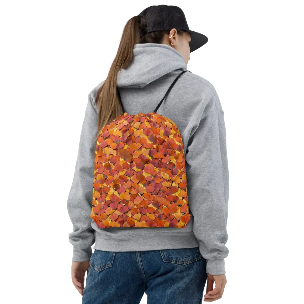 Autumn Ginkgo on Drawstring Bag — Front