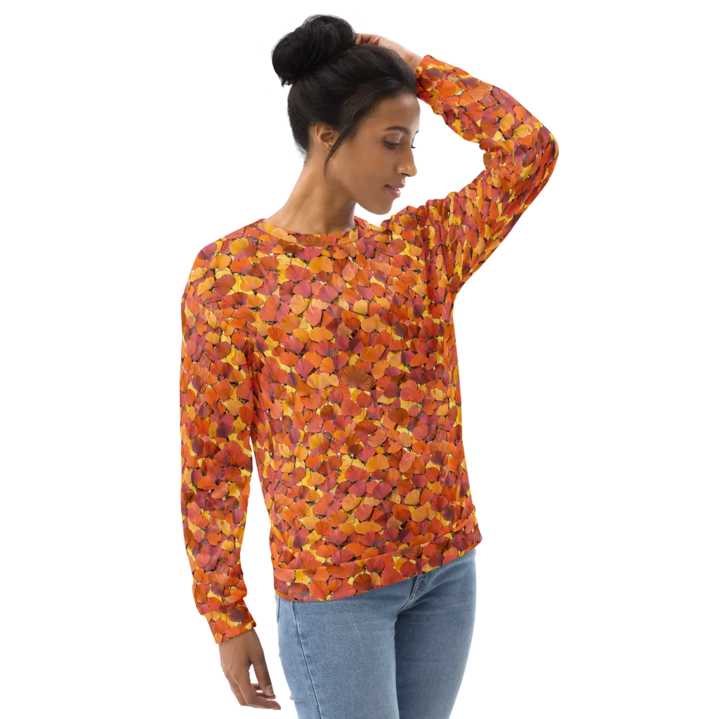 Autumn Ginkgo on Sweatshirt — Right sleeve