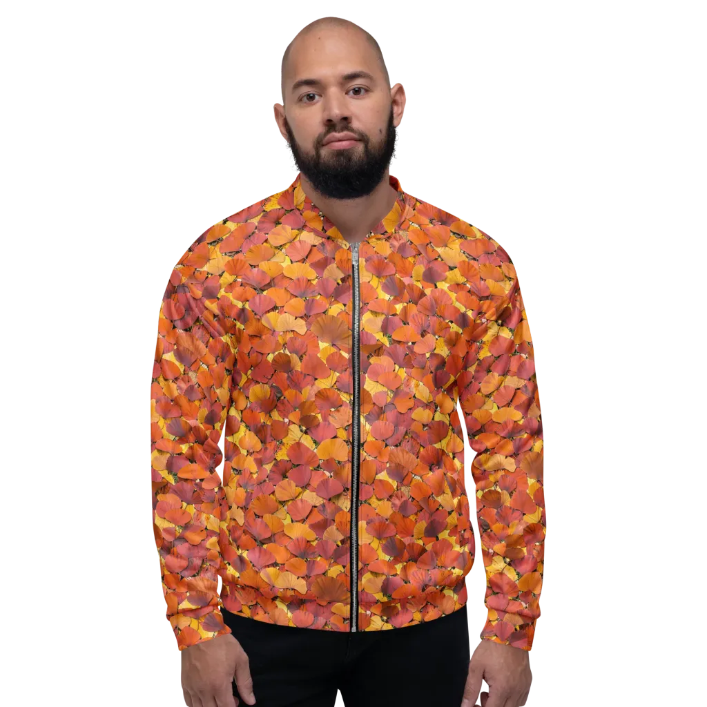 Autumn Ginkgo on Bomber Jacket — Front