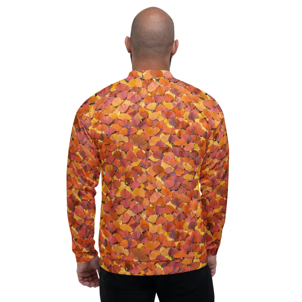 Autumn Ginkgo on Bomber Jacket — Back