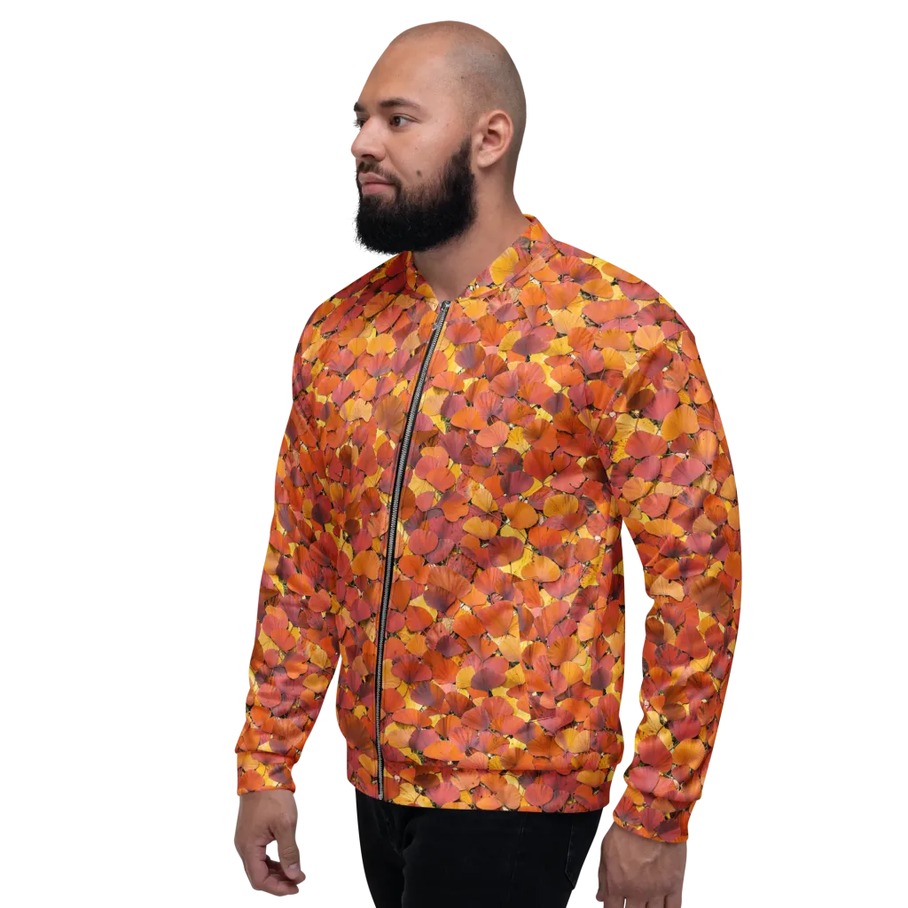 Autumn Ginkgo on Bomber Jacket — Left